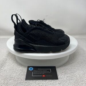 Nike Air Max 270 TD Triple Black Toddlers Shoes DD1646-001 Size 8C Sneakers